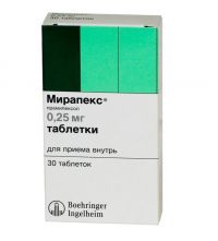 Мирапекс 0.25мг таб. №30 (BOEHRINGER INGELHEIM PHARMA GMBH)