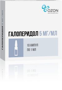 Галоперидол 5мг/мл 1мл р-р д/ин.в/в.,в/м. №10 амп. (ОЗОН ООО)