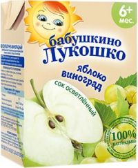 Бабушкино лукошко сок 200мл виноград осветл. б/сахара (ФАУСТОВО ЗАВОД ДЕТСКОГО ПИТАНИЯ ООО)