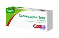 Клопидогрел-тева 75мг таблетки покрытые плёночной оболочкой №28 (TEVA PHARMACEUTICAL INDUSTRIES LTD.)