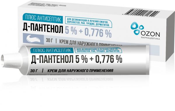 Д-пантенол плюс антисептик 5%+0.776% 30г крем д/пр.наружн.