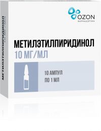 Метилэтилпиридинол 10мг/мл 1мл р-р д/ин. №10 амп. (ОЗОН ООО)