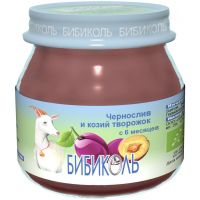 Бибиколь пюре 80г творог козий чернослив (БИБИКОЛЬ)