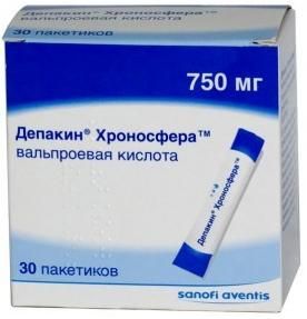 Депакин хроносфера 750мг гран.д/пр.внутр.пролонг. №30 пак.