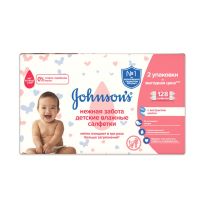 Джонсонс бэби салфетки влажные нежная забота №128 (JOHNSON & JOHNSON)