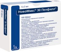 Новомикс 30 пенфилл 100ме/мл 3мл сусп.д/ин.п/к. №5 картридж (NOVO NORDISK A/S)