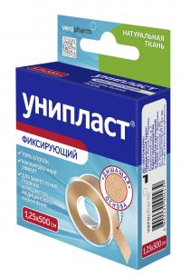 Лейкопластырь унипласт №1 шт.  ткан.осн. 1,25*500см (ВЕРОФАРМ АО_2)