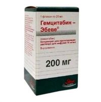 Гемцитабин 10мг/мл 20мл конц-т д/р-ра д/инф. №1 (EBEWE PHARMA GES.M.B.H. NFG.KG)