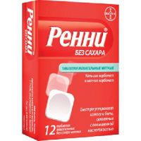 Ренни таб.жев. №12 мята б/сахара карман.уп. (BAYER AG)