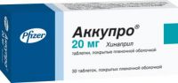 Аккупро 20мг таб.п/об. №30 (PFIZER MANUFACTURING DEUTSCH.GMBH/ PFIZER PHARMACEUTICALS LLS)