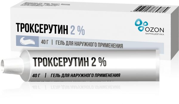 Троксерутин дс 2% 40г гель д/пр.наружн. №1 туба