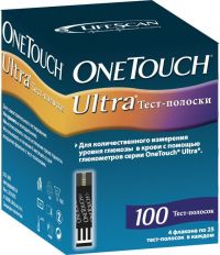 Тест-полоски onetouch ультра №100 (LIFESCAN EUROPE A DIVISION OF CILAG GMBH INTERNATIONAL)