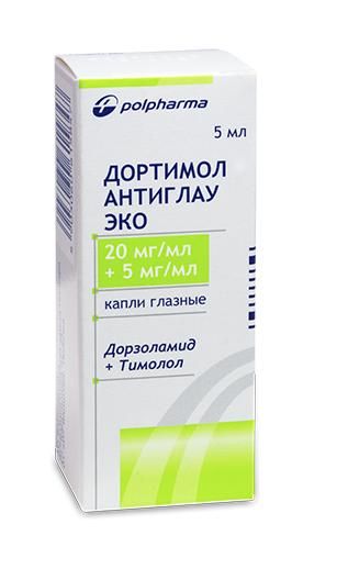 Дортимол антиглау эко 20мг/мл+5мг/мл 5мл капли глазн. фл.