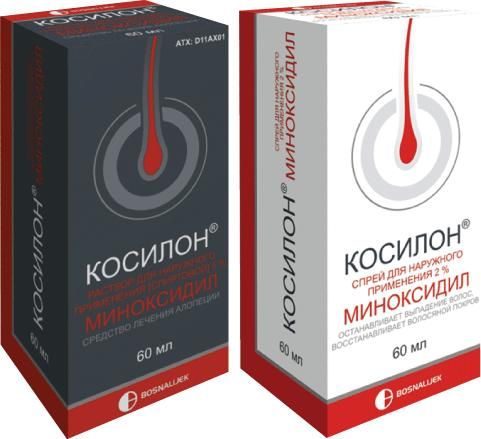 Косилон 5% 60мл р-р д/пр.наружн. №1 фл.расп.