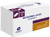 Метформин 1000мг таб. №60 (КАНОНФАРМА ПРОДАКШН ЗАО)