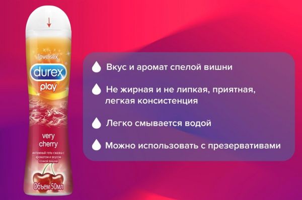 Гель смазка durex play 50мл cherry (Ssl international plc.)