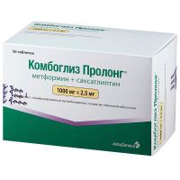 Комбоглиз пролонг 1000мг+2,5мг таб.п/об.пл.модиф.высв. №56 (ASTRAZENECA PHARMACEUTICAL LP)