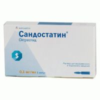 Сандостатин 100мкг/мл 1мл р-р д/ин.в/в.,п/к. №5 амп. (NOVARTIS PHARMA STEIN AG_2)